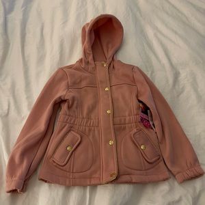 New - Girl's pink Platinum fleece jacket with hood, 6X